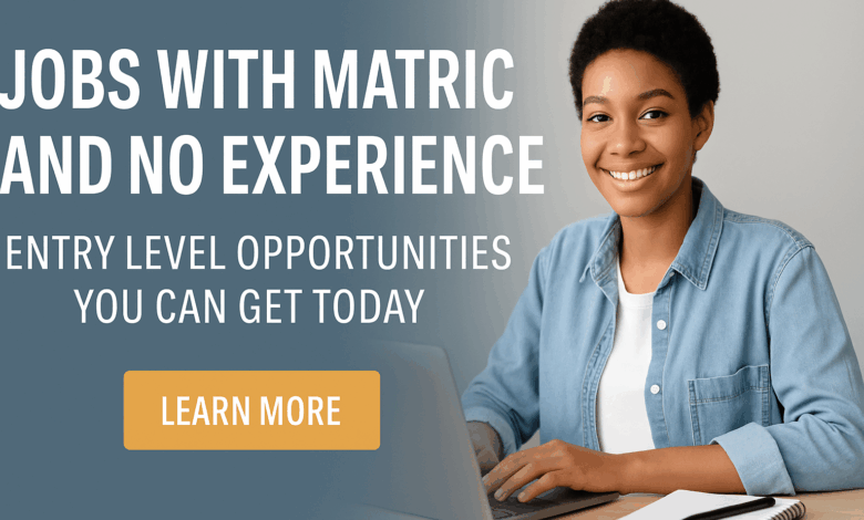 Jobs with Matric and No Experience